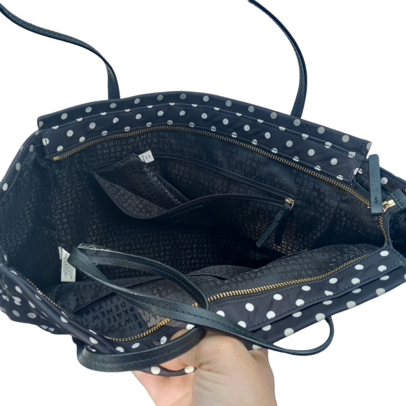 Kate Spade ♠️- Blake Avenue Taden Handbag Tote black and white polka-dot - Picture 14 of 16